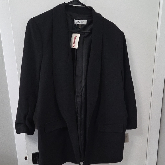 Kasper Elegant Longer Black Blazer 3/4 Sleeve - Picture 1 of 4